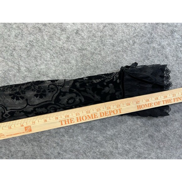 Express Velvet Burnout Top Women 13/14 Black Sheer Whimsigoth Y2K Flare Sleeve - Picture 9 of 10